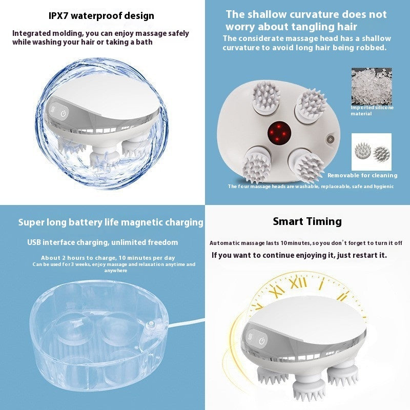 SootheHues™ SereneScalp 3D Octopus Massager - Stress Relief & Deep Sleep Aid
